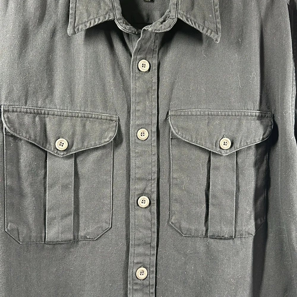 Frye Heavyweight Cotton Button Down Shirt, L - Picture 3 of 6